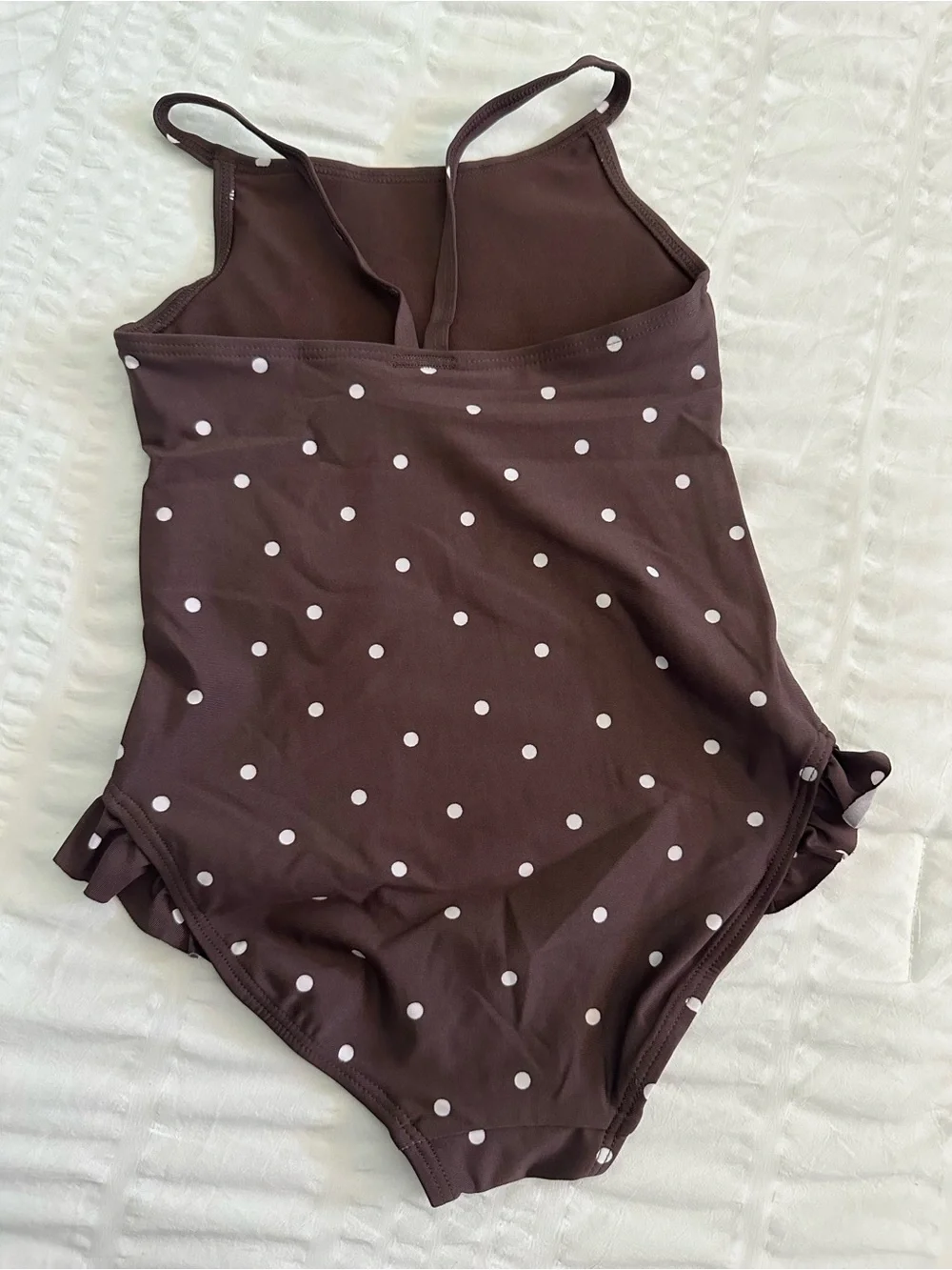 H&M Brown Polka Dot Ruffle One-Piece Swimsuit Size 3/4T